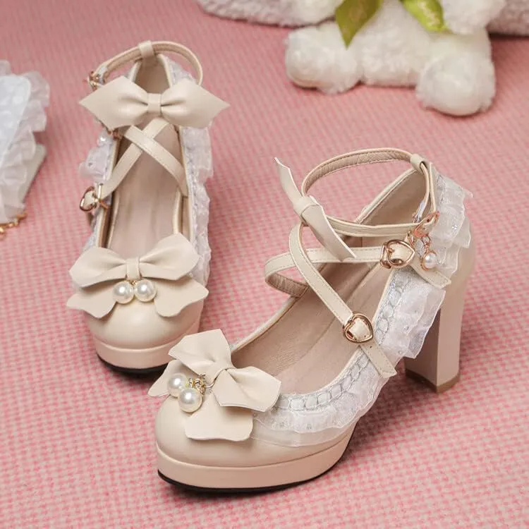 Women's Vintage Chunky High Heel Mary Jane Heels, Ankle Strap Cute Platform Mary Janes Pumps, Retro Kawaii Cosplay Lolita Shoes