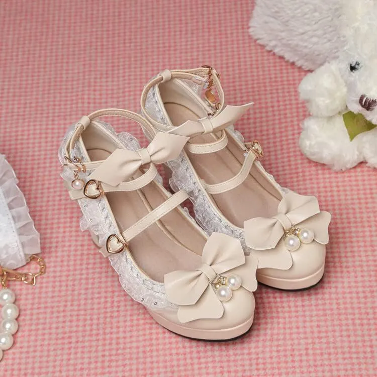 Women's Vintage Chunky High Heel Mary Jane Heels, Ankle Strap Cute Platform Mary Janes Pumps, Retro Kawaii Cosplay Lolita Shoes