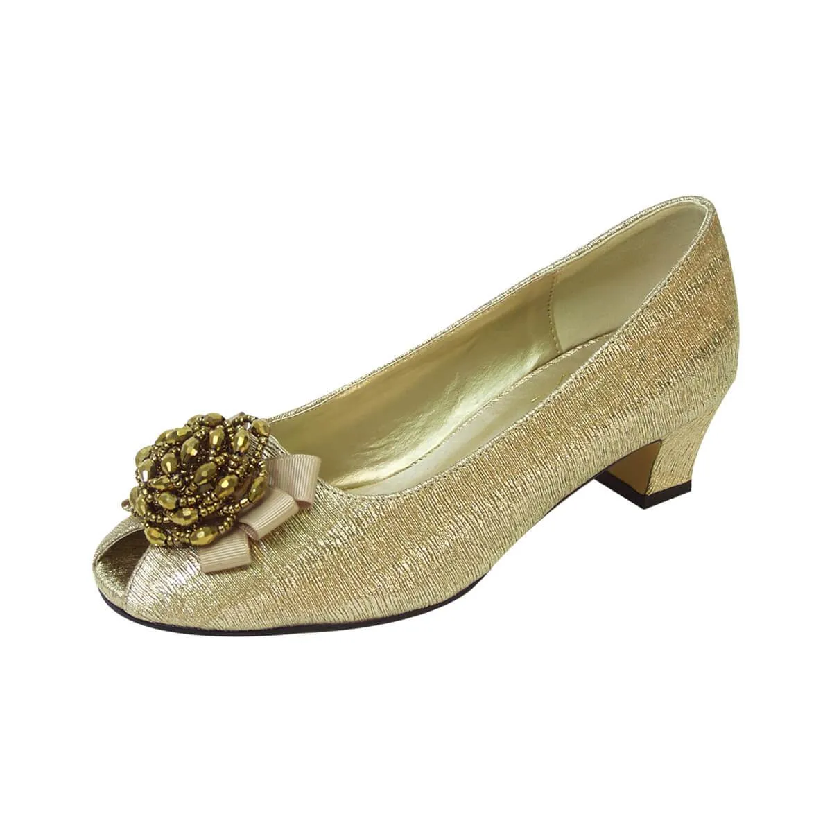 Women's Wide Width Peep Toe Dress Pumps BDF 849