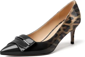 Zamikoo Women's Classic Pointed Toe Pumps 2.5" Kitten Low Heel Slip On Fashion Buckle Dress Shoes for Wedding Party Event US Size 5- Size 13
